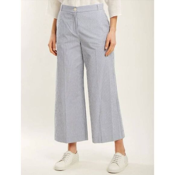 J.Crew Stripe Wide-Leg Cropped Pants 6 - Picture 1 of 12